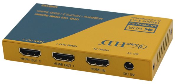 ViewHD Ultra HD | HDMI 2.0 | HDCP 2.2 | 4K@60Hz | 1x2 Splitter | One Input to Two Outputs | Support HDR and Dolby Vision | Model: UHD1X2 Cheap