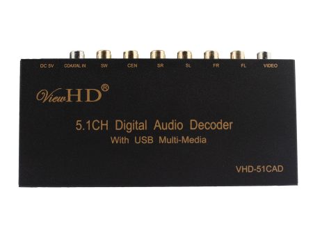 ViewDH 5.1CH Digital Audio to 6CH Analog or Stereo Audio Decoder with Integrated USB Music Player & On Screen Display | VHD-51CAD Online Sale