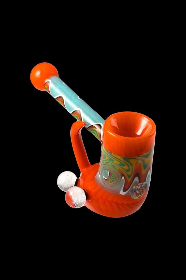 Crush Fang Bubbler Pipe w Dual Galaxy Marbles For Cheap