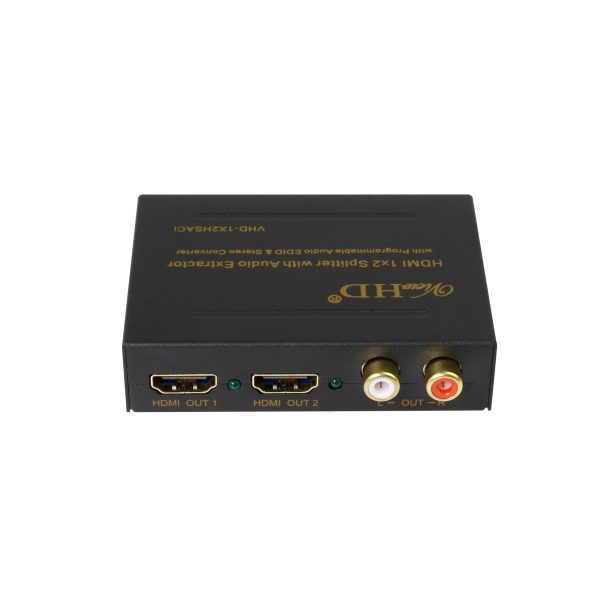 ViewHD HDMI 1x2 Splitter with Integrated Audio Extractor and D2A Stereo Audio Converter | Support Digital TOSLINK and Analog L R Stereo Audio Outputs | VHD-1X2HSACi For Discount