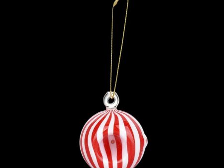 Santa s Secret Hangable Glass Christmas Ornament Hand Pipe - Peppermint Online Hot Sale