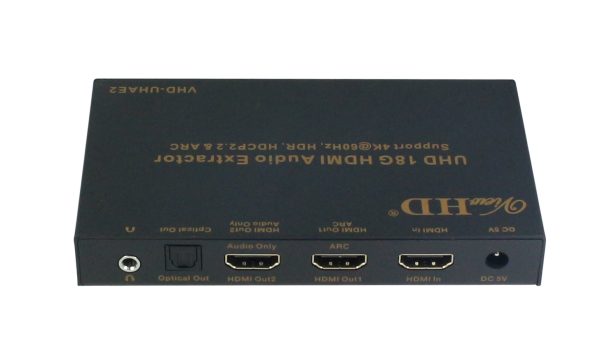 ViewHD UHD 18G HDMI Audio Extractor Splitter Support HDMI v2.0 | HDCP v2.2 | 4K@60Hz | HDR | ARC | 3.5MM Analog Audio Output | Toslink Optical Audio Output | HDMI Audio Output | Model: VHD-UHAE2 Online