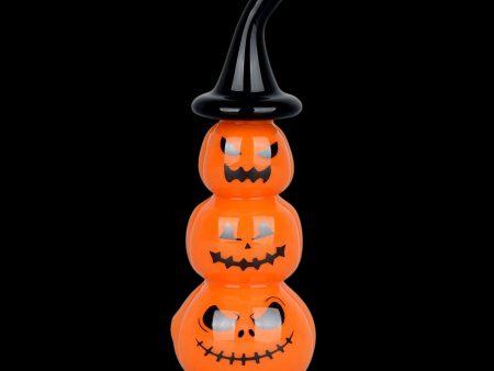 Stacked Jack-O-Lantern Glass Hand Pipe Supply