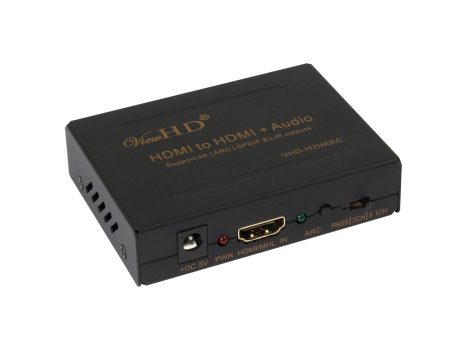 ViewHD HDMI Audio Extractor Support Ultra HD | 4K | ARC | TOSLINK Optical Audio Output + RCA L R Audio Converter | VHD-H2HARC Supply