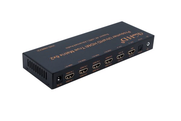 ViewHD HDMI 6x2 Matrix Supports | HDMI v1.4   4K@30Hz | ARC | Toslink Audio Output | 3.5mm Headphone Output | Model: VHD-HM6X2i For Sale