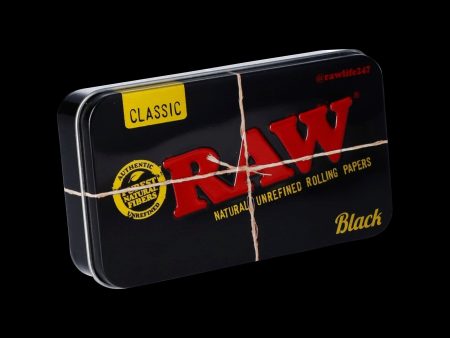 RAW Black Metal Tin Storage Box For Cheap