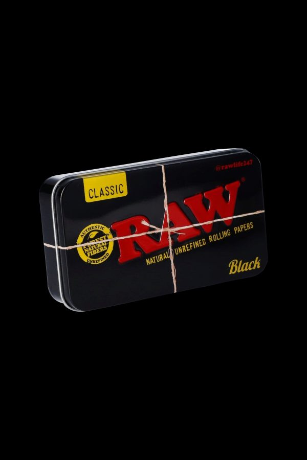 RAW Black Metal Tin Storage Box For Cheap