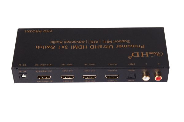 ViewHD Prosumer HDMI 3x1 Ultra HD   4K | Auto Switch | ARC | Audio Extraction | The Ultimate HDMI Switch | VHD-PRO3X1 Online Sale