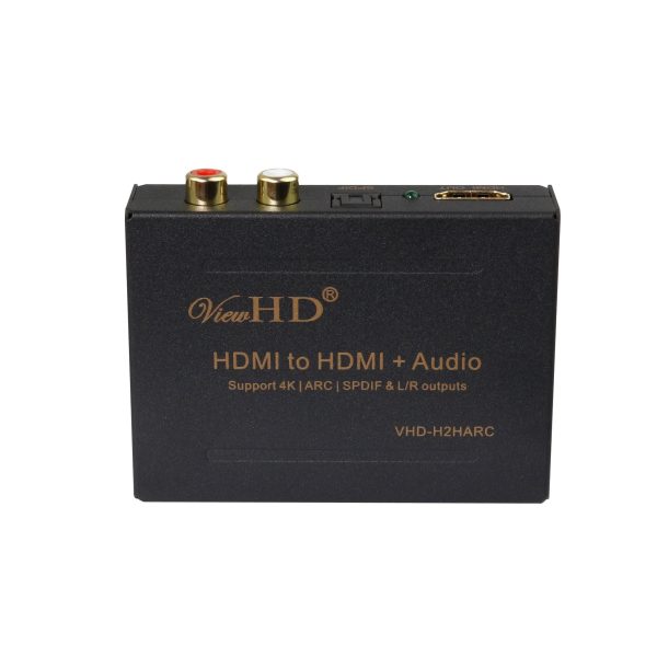 ViewHD HDMI Audio Extractor Support Ultra HD | 4K | ARC | TOSLINK Optical Audio Output + RCA L R Audio Converter | VHD-H2HARC Supply