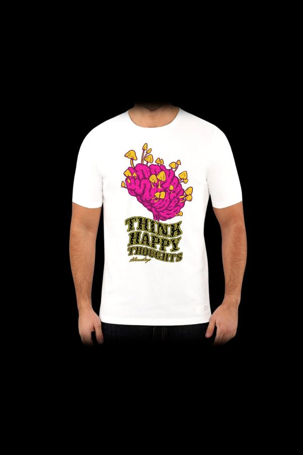 StonerDays Think Happy Thoughts White T-Shirt Online