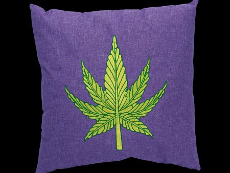 Cannabis Leaf Purple Plush Pillow For Discount