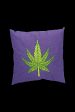 Cannabis Leaf Purple Plush Pillow For Discount