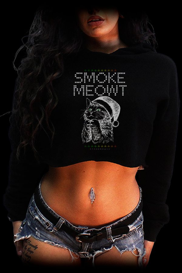 StonerDays Smoke Meowt Crop Top Hoodie For Cheap