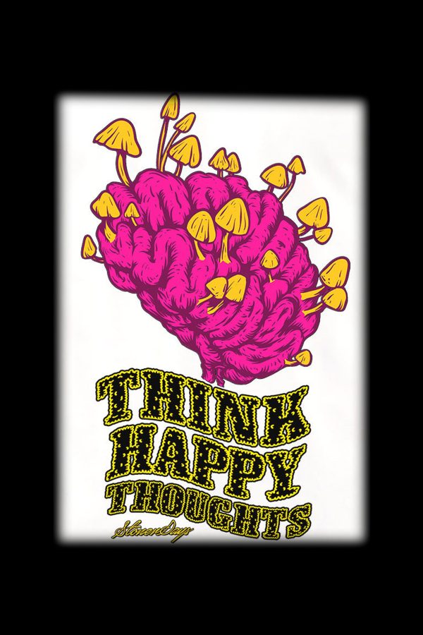 StonerDays Think Happy Thoughts White T-Shirt Online