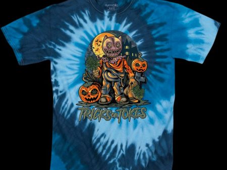 StonerDays Trick or Tokes Blue Tie Dye T-Shirt Hot on Sale