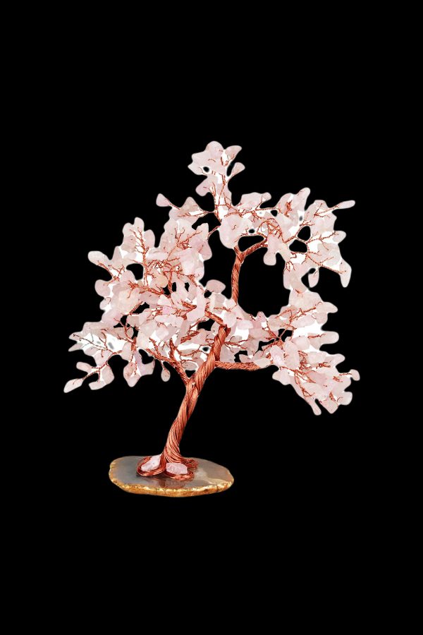 Decorative Rose Quartz Crystal Wire Tree Online Sale