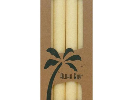 ALOHA BAY - Candle 9 Inch Palm Tapers Cream - 4 x 9  Candles Online Sale