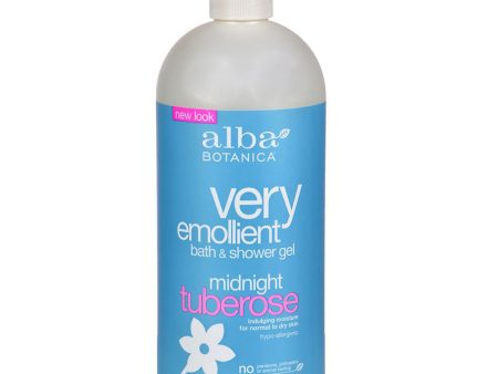 ALBA BOTANICA - Very Emollient Bath & Shower Gel Midnight Tuberose - 32 fl. oz. (946 ml) Supply