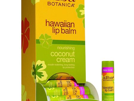 ALBA BOTANICA - Hawaiian Lip Balm Nourishing Coconut Cream - 24 x 0.15 oz. Sticks Online now