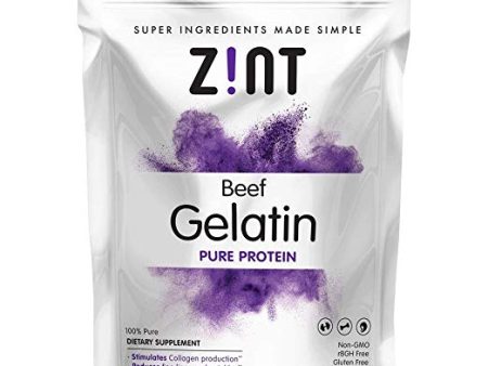 Z!NT - Beef Gelatin Pure Protein Powder - 16 oz (1 Lb.) (454 g) Online Sale