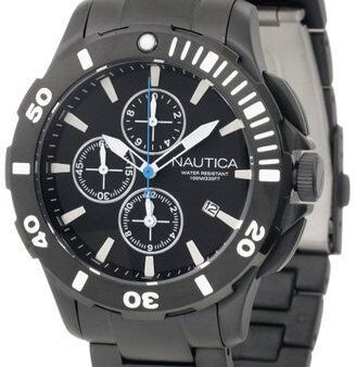 Nautica Men s N23536G Bfd 101 Dive Style Black Chrono Watch Online now