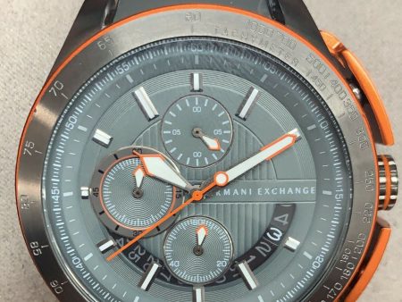 Armani Exchange Chronograph Grey Dial Grey Silicone Rubber Mens Watch AX1402 Discount