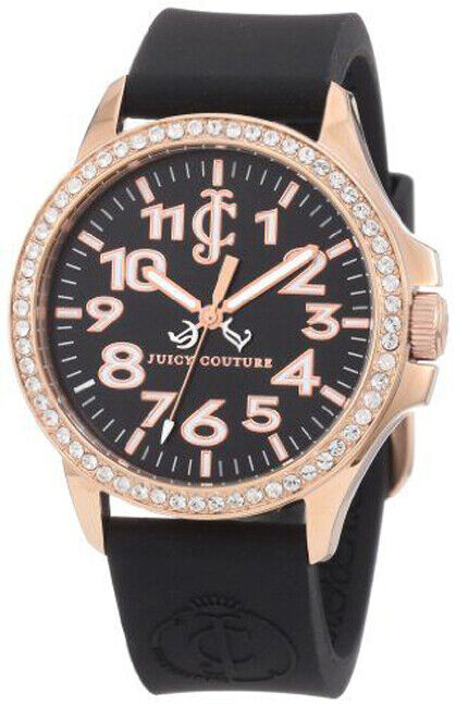 Juicy Couture Women s 1900964 Jetsetter Black Silicone Strap Watch Online now