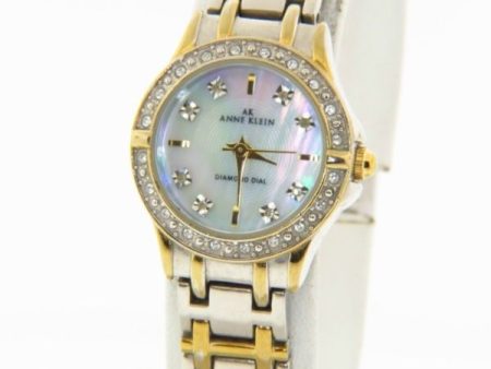 Anne Klein Women s 10 9157 Two-tone Crystal Accented Steel Bracelet Quartz Watch Sale