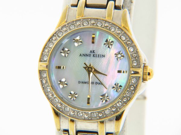 Anne Klein Women s 10 9157 Two-tone Crystal Accented Steel Bracelet Quartz Watch Sale