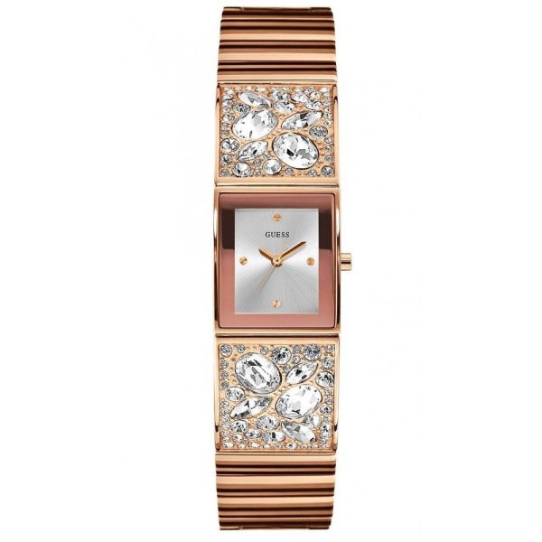 Guess Women s  U0002L4 Stainless Steel Sparkle Rose Gold-Tone Bejeweled Watch Sale