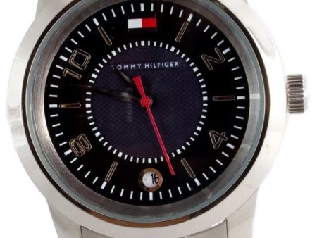 Tommy Hilfiger Men s Black Dial Stainless Steel Watch Online Sale